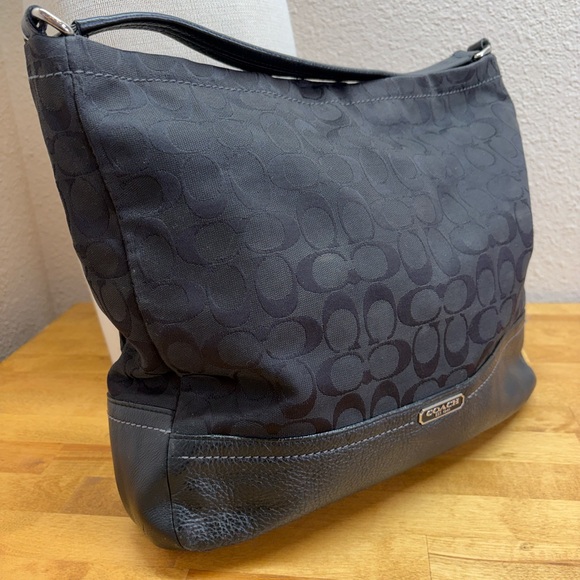 Coach Handbags - Coach Black Signature Jacquard Taylor Hobo Tote Bag F23279